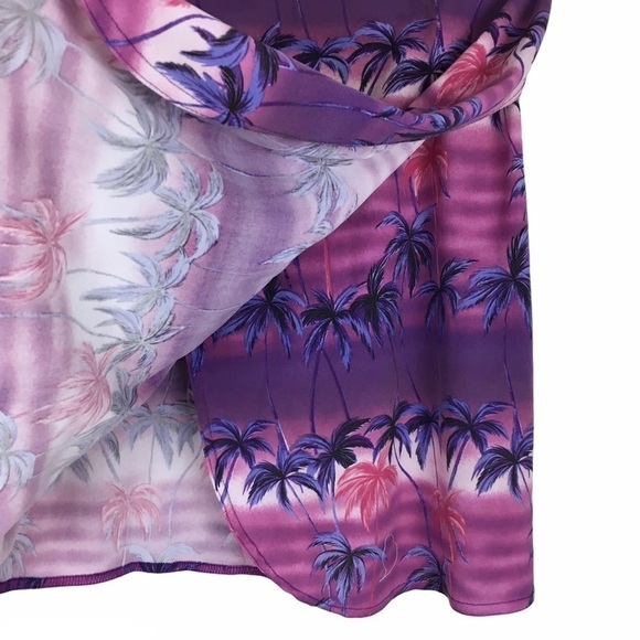 VINTAGE Waikiki Hawaii Set Top Wrap Skirt Tropical Palm Trees Beach Size Large - Picture 8 of 16